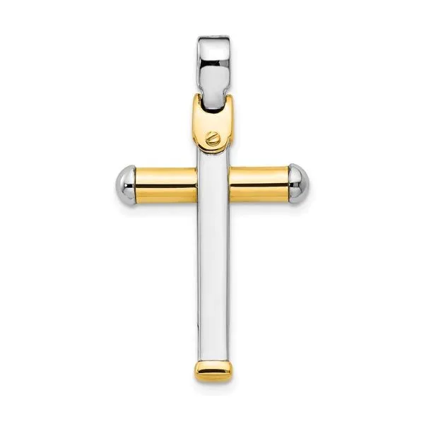 Leslie's 14K Two-tone Polished Cross Pendant Meigs Jewelry Tahlequah, OK