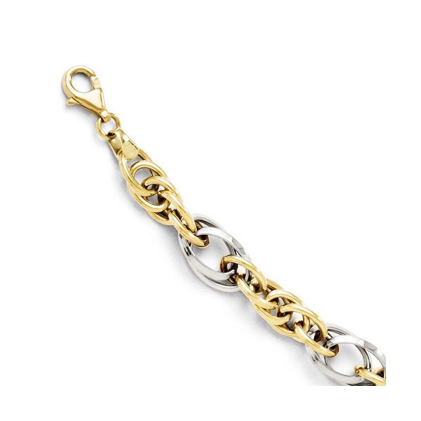 Two-Tone Polished Fancy Link Bracelet Meigs Jewelry Tahlequah, OK