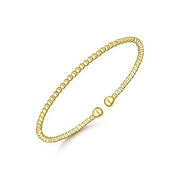 Yellow Gold Beaded Bangle Image 2 Meigs Jewelry Tahlequah, OK