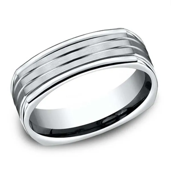 White Gold Satin & Polished Band Meigs Jewelry Tahlequah, OK