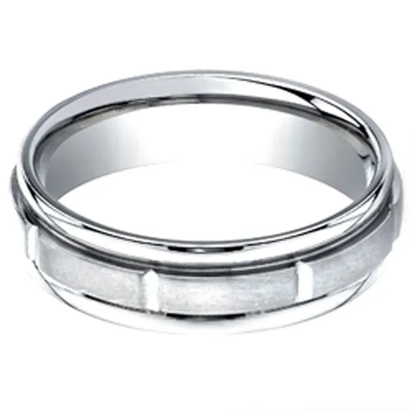 Cobalt Chrome Mens Band with Cut Details Meigs Jewelry Tahlequah, OK
