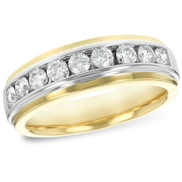 Mens Two Tone Diamond Band Meigs Jewelry Tahlequah, OK