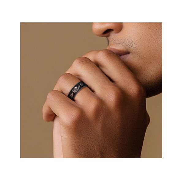 THE ARROWHEAD TANT GRAY/BLK 7.5MM CF ARWHD DES BAND SZ10 Image 2 Meigs Jewelry Tahlequah, OK