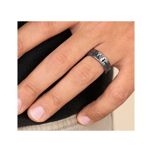 THE WHITETAIL TANT GRAY 7.5MM CF FOREST DES BAND SZ10 Image 2 Meigs Jewelry Tahlequah, OK