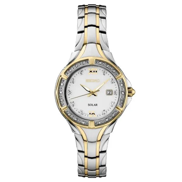 Ladies Two Tone Diamond Solar Seiko Watch Meigs Jewelry Tahlequah, OK