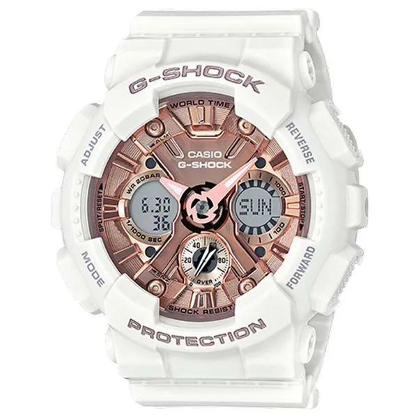 G-Shock White Metallic Rose Dial Watch Meigs Jewelry Tahlequah, OK