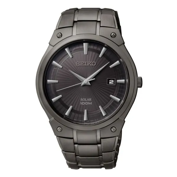 Mens Black Ion Solar Seiko Watch Meigs Jewelry Tahlequah, OK