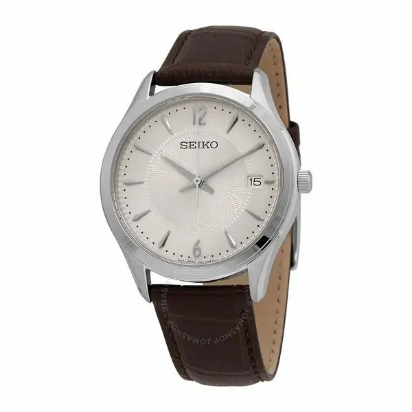 Mens Brown Leather Seiko Watch Meigs Jewelry Tahlequah, OK