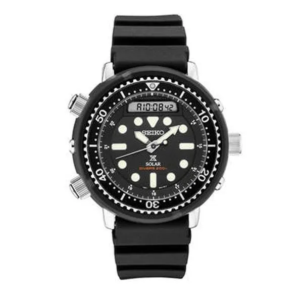 Hybrid Black Solar Diver's Seiko Watch Meigs Jewelry Tahlequah, OK