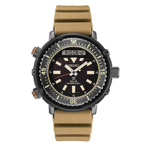 Hybrid Tan Solar Diver's Seiko Watch Meigs Jewelry Tahlequah, OK