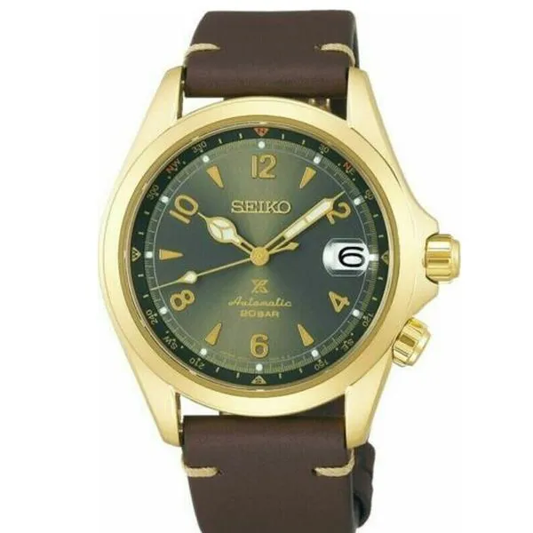 Seiko Brown Leather Green Dial Watch Meigs Jewelry Tahlequah, OK