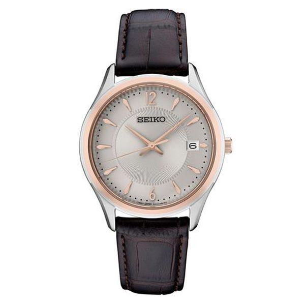 Seiko Brown Leather Strap Watch Meigs Jewelry Tahlequah, OK