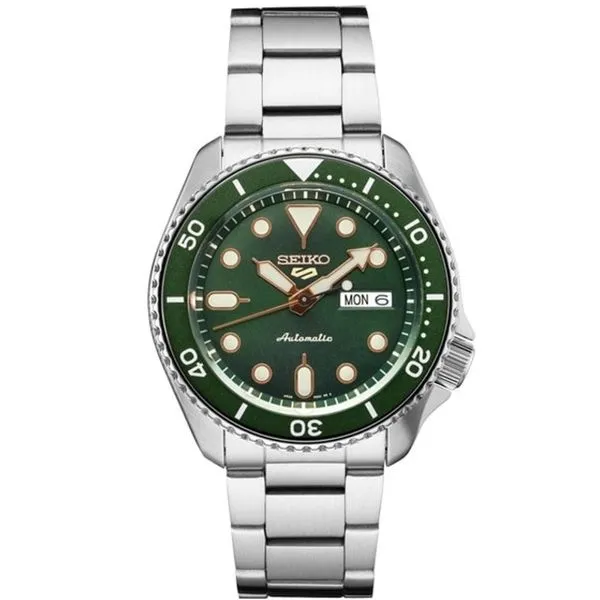 Seiko Stainless Steel Green Dial Automatic Mens Watch Meigs Jewelry Tahlequah, OK