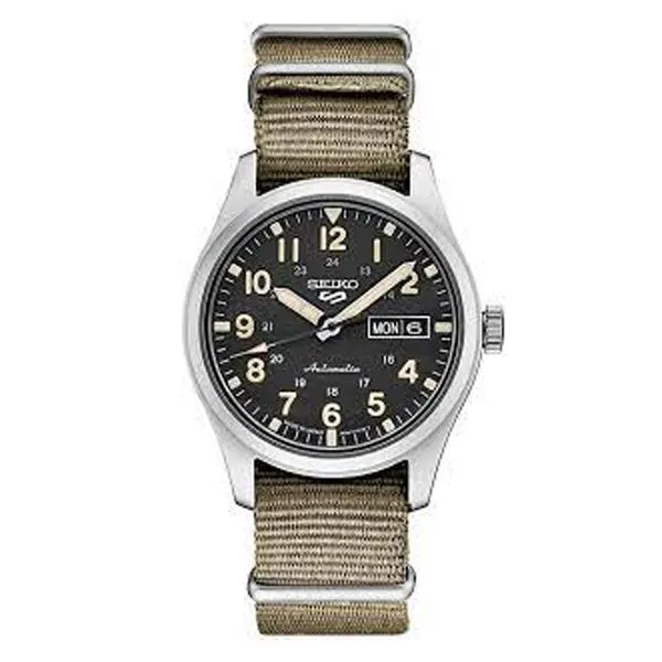 Seiko Brown Nylon Black Dial Watch Meigs Jewelry Tahlequah, OK