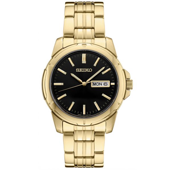 Seiko Goldtone Black Dial Watch Meigs Jewelry Tahlequah, OK