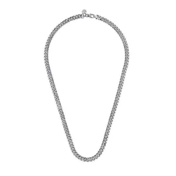 Gabriel & Co. 22 Inch Sterling Silver Men's Diamond Cut Cuban Link Necklace Image 2 Meigs Jewelry Tahlequah, OK