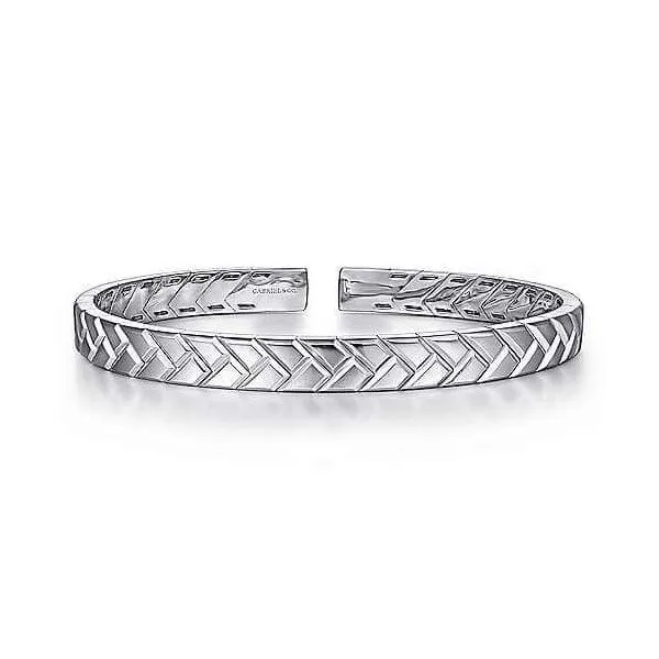Gabriel & CO. Sterling SIlver Mens Herringbone Cuff Bracelet Meigs Jewelry Tahlequah, OK