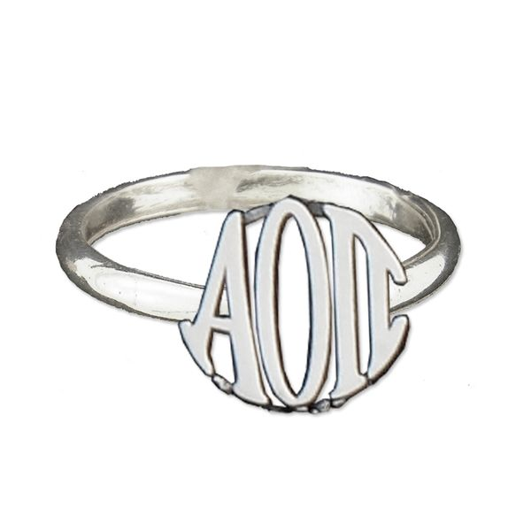 Sterling Silver Alpha Omicron Pi Ring Meigs Jewelry Tahlequah, OK