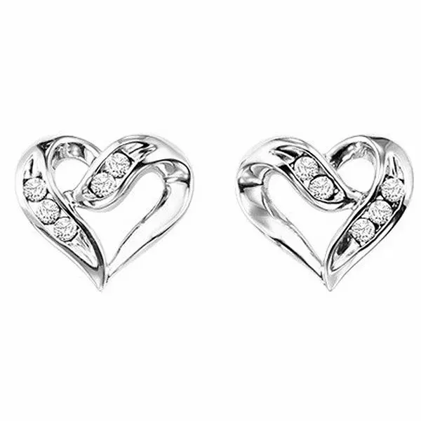 Sterling Silver Diamond Heart Earrings Meigs Jewelry Tahlequah, OK