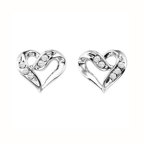Sterling Silver Diamond Heart Earrings Meigs Jewelry Tahlequah, OK