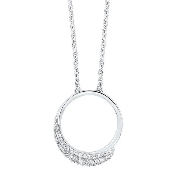 Sterling Silver CZ Circle Necklace Meigs Jewelry Tahlequah, OK