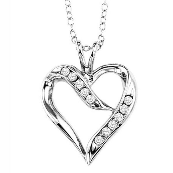 Sterling Silver Diamond Heart Necklace Meigs Jewelry Tahlequah, OK