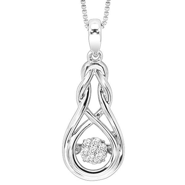 Sterling Silver Polished Teardrop Diamond Necklace Meigs Jewelry Tahlequah, OK