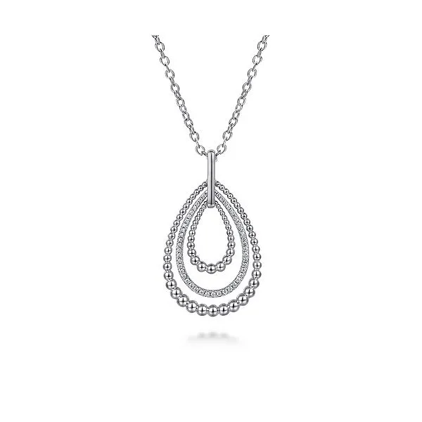 Gabriel & Co. Sterling Silver White Sapphire Bujukan Necklace Meigs Jewelry Tahlequah, OK