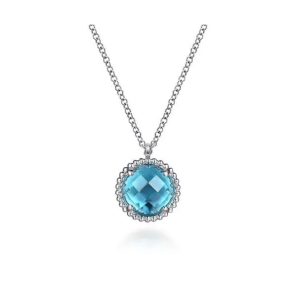 Gabriel & Co. Sterling Silver Blue Topaz Bujukan Necklace Meigs Jewelry Tahlequah, OK