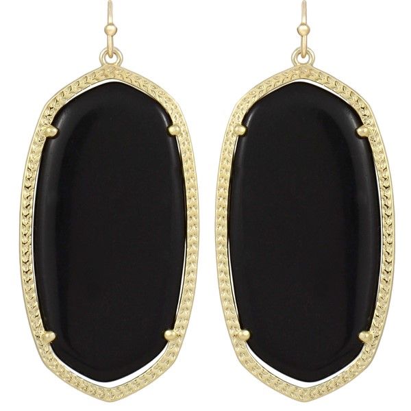 Kendra Scott Danielle Gold Drop Earrings In Black Opaque Glass Meigs Jewelry Tahlequah, OK