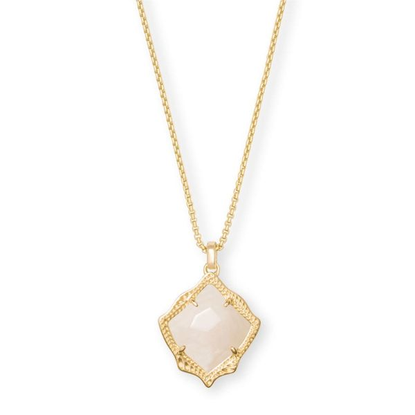 Kendra Scott Kacey Gold Long Pendant Necklace In White Pearl Meigs Jewelry Tahlequah, OK
