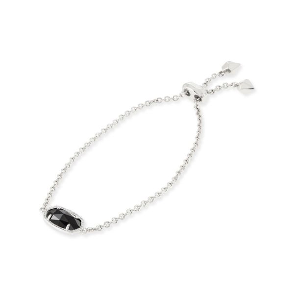 Kendra Scott Elaina Silver Adjustable Chain Bracelet In Black Meigs Jewelry Tahlequah, OK