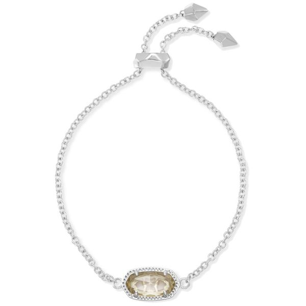 Kendra Scott Elaina Silver Adjustable Chain Bracelet In Clear Crystal Meigs Jewelry Tahlequah, OK