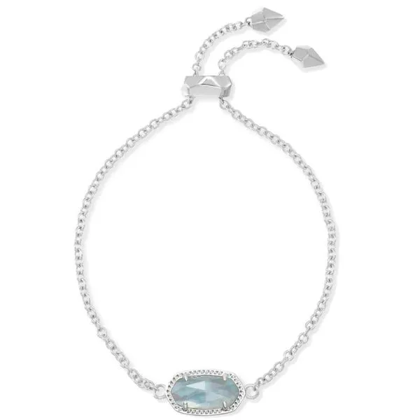 Kendra Scott Elaina Silver Adjustable Chain Bracelet In Light Blue Illusion Meigs Jewelry Tahlequah, OK