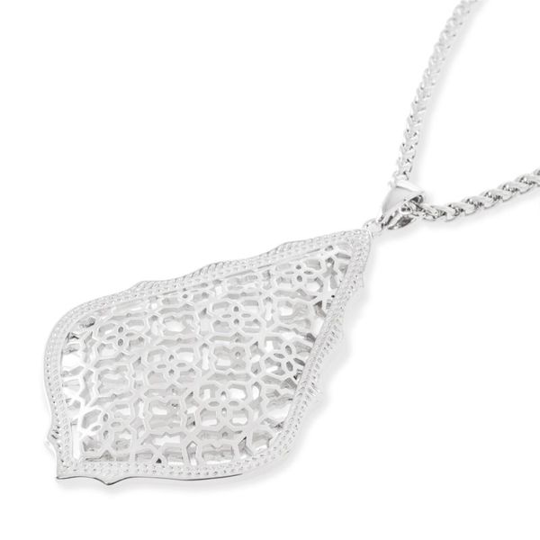 Kendra Scott Aiden Silver Long Pendant Necklace In Silver Filigree Mix Meigs Jewelry Tahlequah, OK