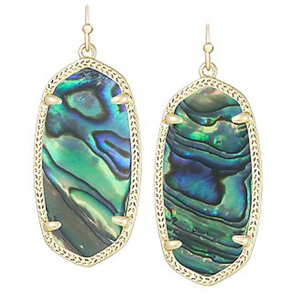 Kendra Scott Elle Gold Drop Earrings In Abalone Shell Meigs Jewelry Tahlequah, OK