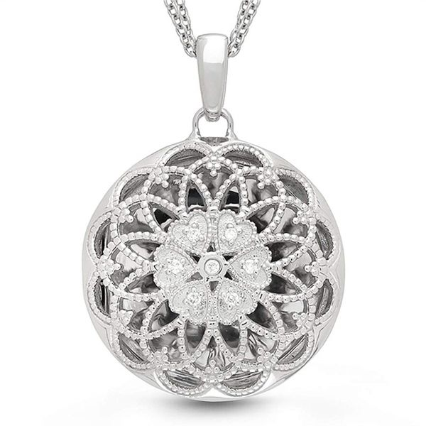 Sterling Silver Round Elsie Locket Necklace Meigs Jewelry Tahlequah, OK