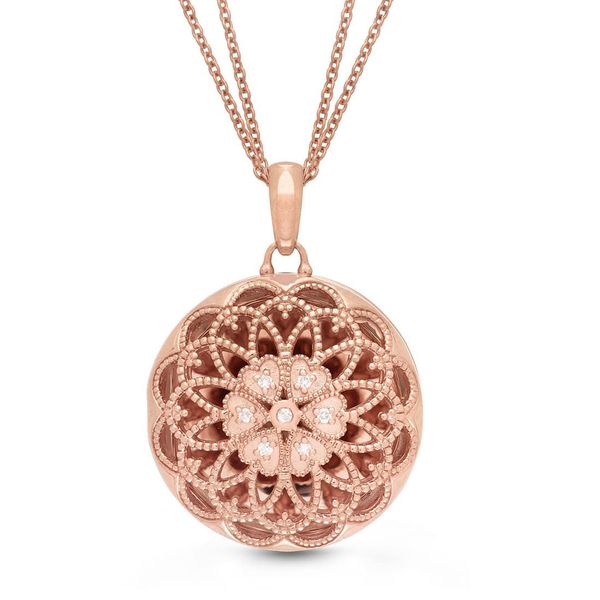 Rose Gold Plated Elaine Locket Necklace Meigs Jewelry Tahlequah, OK