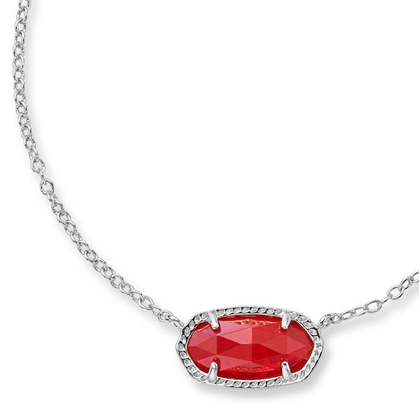 Kendra Scott Rhodium Plated Ruby Elisa Necklace Meigs Jewelry Tahlequah, OK