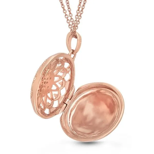 Rose Gold Plated Elaine Locket Necklace Image 2 Meigs Jewelry Tahlequah, OK