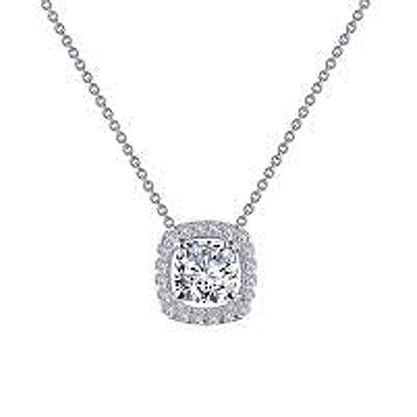 Lafonn Simulated Diamond Cushion Halo Necklace Meigs Jewelry Tahlequah, OK