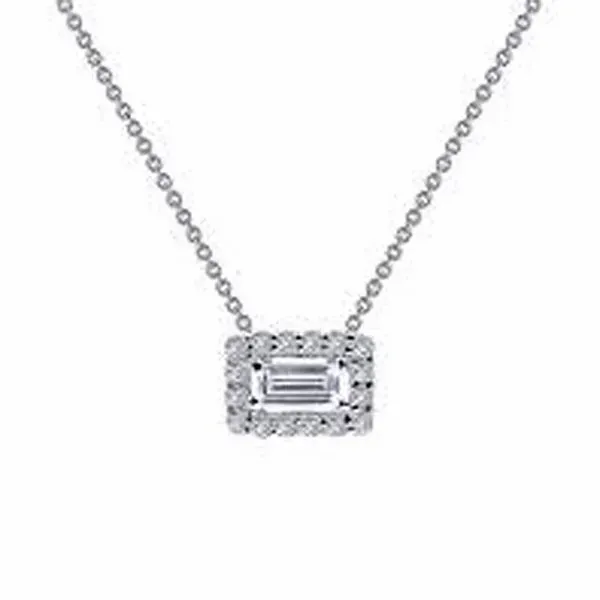 Lafonn Simulated Diamond Bagguette Halo Necklace Meigs Jewelry Tahlequah, OK