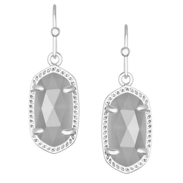 Kendra Scott Lee Silver Drop Earrings In Slate Cats Eye Meigs Jewelry Tahlequah, OK