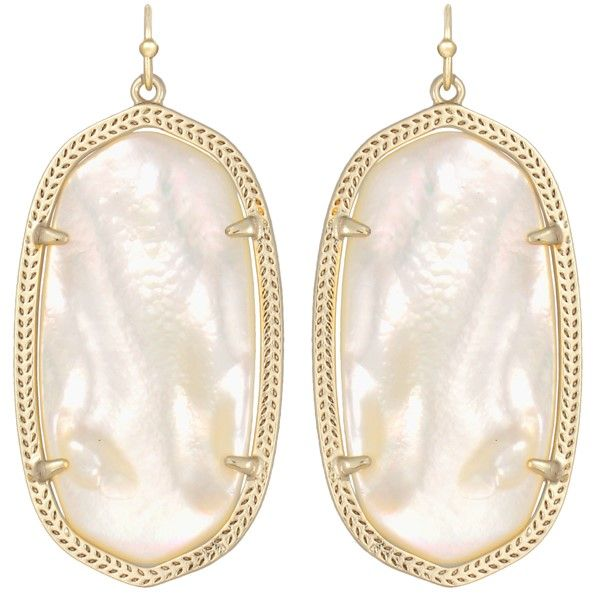 Kendra Scott Danielle Gold Drop Earrings In Ivory Mother Of Pearl Meigs Jewelry Tahlequah, OK