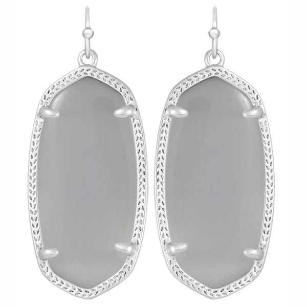 Kendra Scott Elle Silver Drop Earrings In Slate Cats Eye Meigs Jewelry Tahlequah, OK