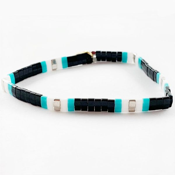 Caryn Lawn Black White and Turquoise Bracelet Meigs Jewelry Tahlequah, OK