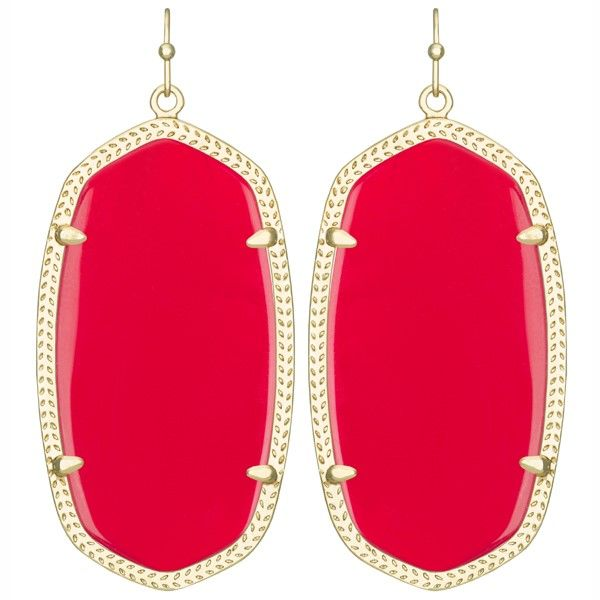 Kendra Scott Danielle Gold Drop Earrings In Bright Red Meigs Jewelry Tahlequah, OK