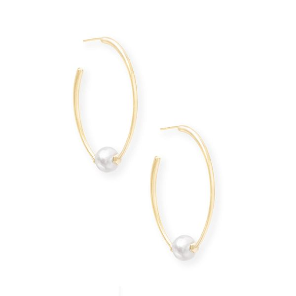 Kendra Scott Regina Gold Hoop Earrings In Pearl Meigs Jewelry Tahlequah, OK