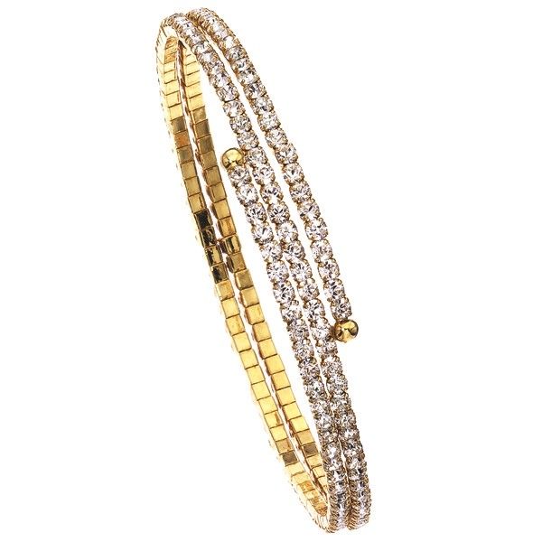Goldtone Two Row Flex Crystal Bracelet Meigs Jewelry Tahlequah, OK