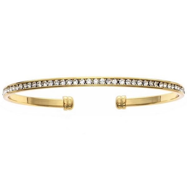 Gold Tone Channel Set Crystal Bangle Meigs Jewelry Tahlequah, OK